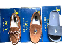 Polo Ralph Lauren Mens Slippers; Moccasin or Slip-on Slide Antimicrobial US 9,10