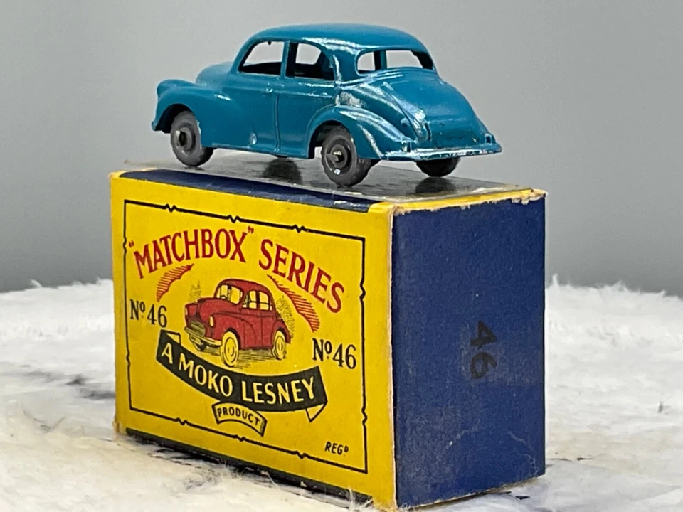 Moko Matchbox No.46A Morris Minor 1000, 1958 Como Nuevo, Genuino en Caja Original,N.O.S Foto 2 de 4
