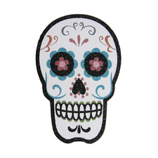 Glitter Sugar Skull Skeleton Day of Dead Halloween Wood Table Decoration