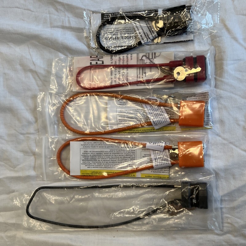 lot of 5 cable Gun Lock safety various brands and sizes NEW w/2 keys each