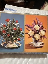 VINTAGE CONGRESS BRAND PLAYING CARDS FLORAL EUC