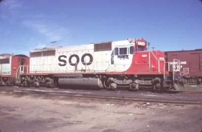 SOO 754 SD-40 GLADSTONE MI (SOO LINE) ORIGINALFOLIE 06-14-75 S T2-12