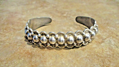 40s〜50s Navajo Sterling Silver Bracelet SUBSTANTIAL Old 1940's / 50's Navajo Sterling Silver DOME DESIGN