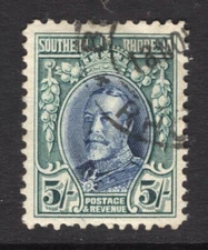 M20695 Southern Rhodesia/Zimbabwe 1931 SG27 - 5/- blue & blue green.