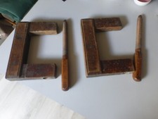 paire d'ANCIEN SERRE JOINT EN BOIS art populaire etau