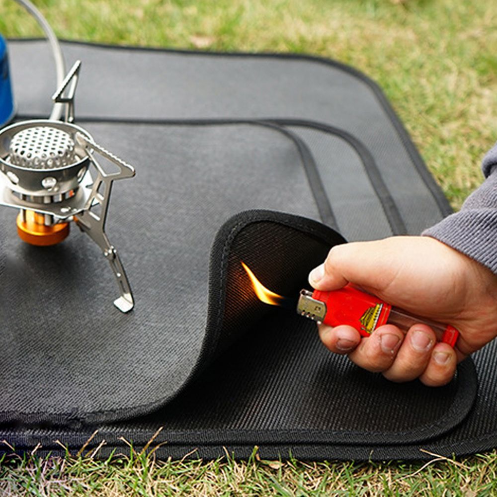 Camping Fireproof Cloth Retardant Protective Pad Fire-proof Mat BBQ  Equipment | eBay