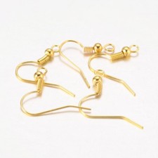 Earring Hooks Wires Fish Hooks Gold Plated Ear Wires Nickel Free Lead Free