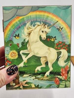 Vintage 1986 Scafa-Tornabene Art Publishing Co. Unicorn w/Rainbow