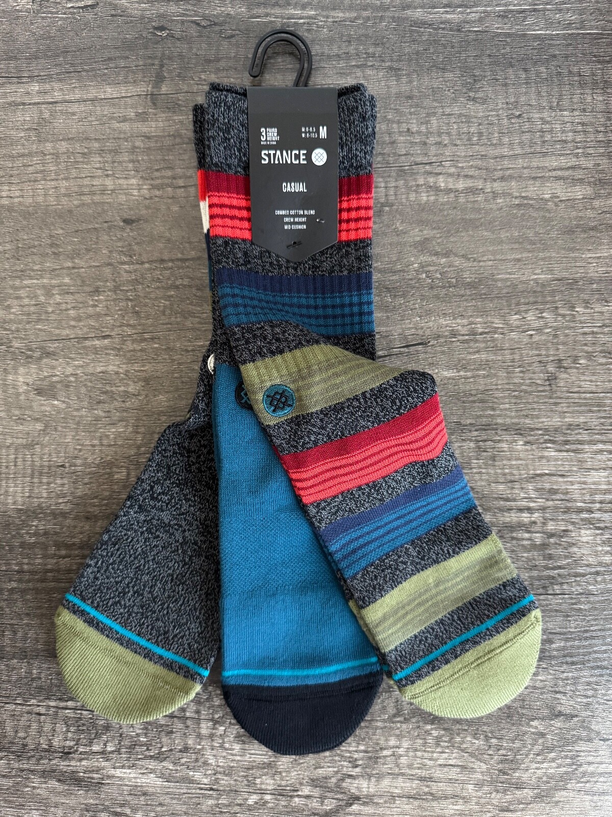 Stance Casual Crew Height Socks Myrtle 3-Pack Size MEDIUM LARGE Pick Size (NWT)