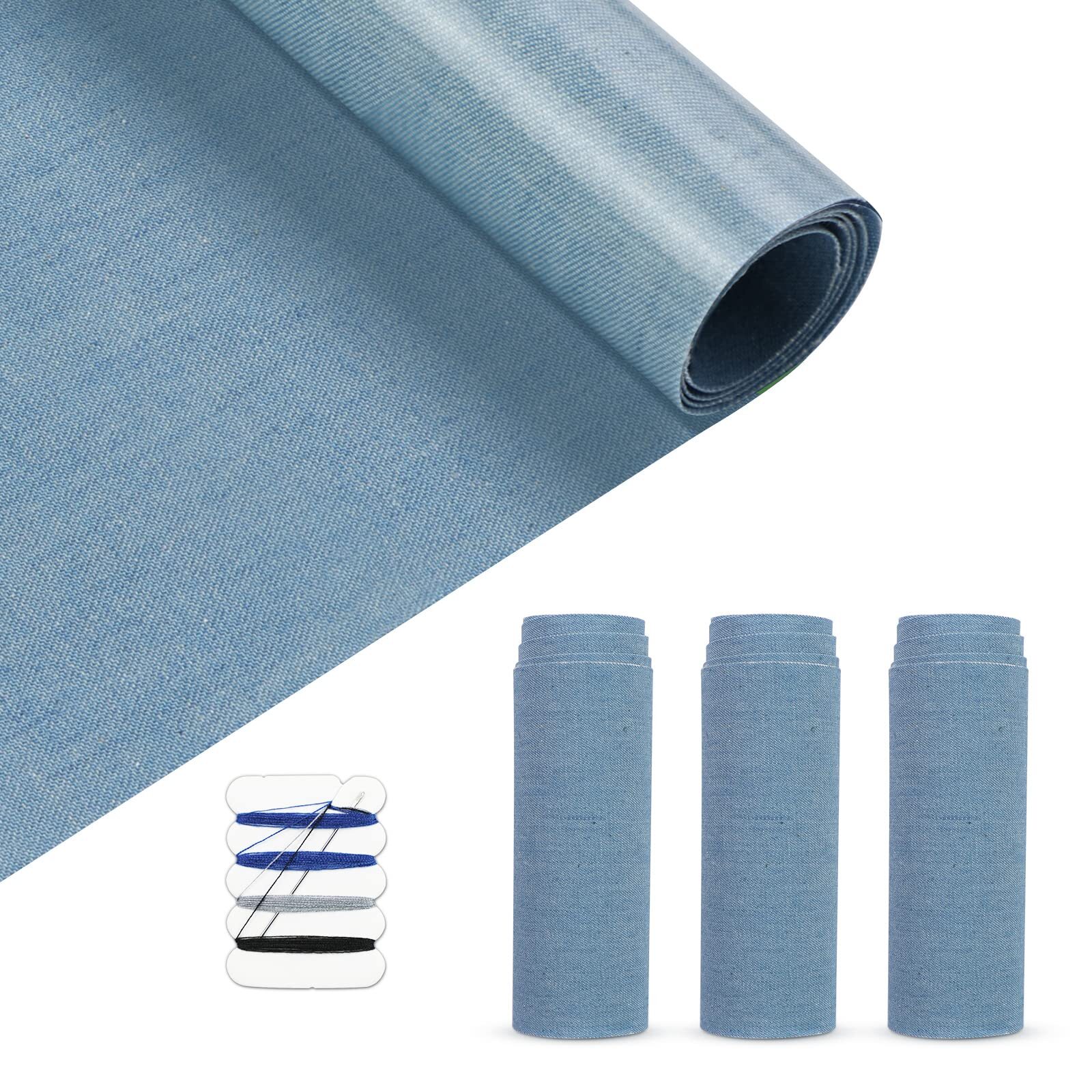 4 Rolls Iron-On Denim Repair Patches 4x20 Inch for Jeans Pants Clothing  