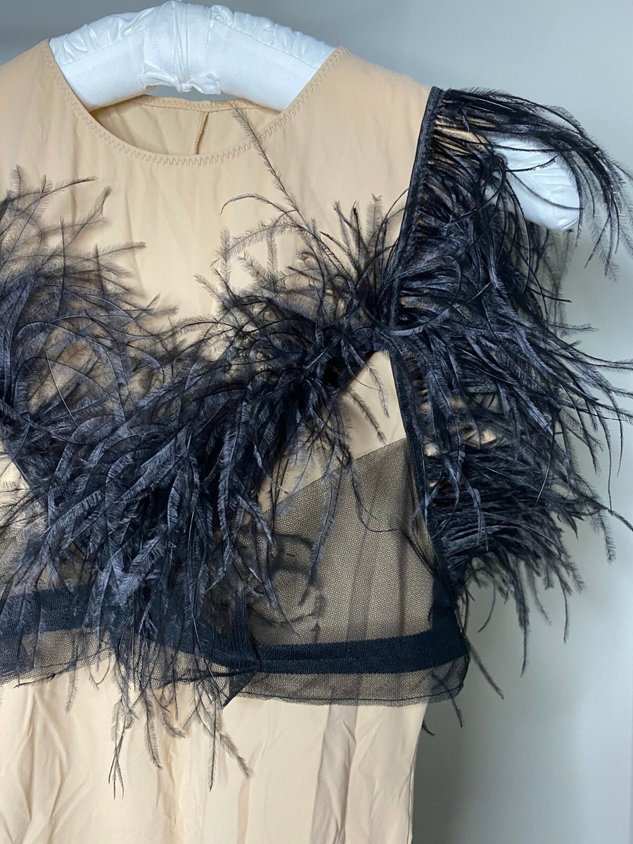 【関税込&追跡】Maison Margielaトゥカップ ブラ Maison Margiela Runway Black Feather Embellished Tulle Bra