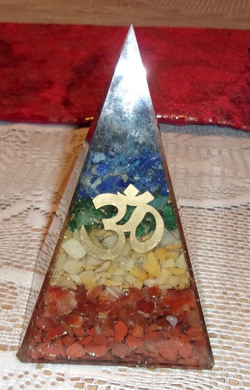 Chakra Pyramid Hand Made One Of A Kind 7 In 1 Chakra 3X3X5"