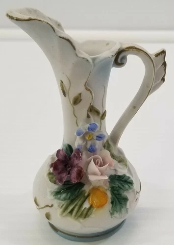 VC) Vintage Mini Ceramic Flower Bud Decorative Vase 4" Tall
