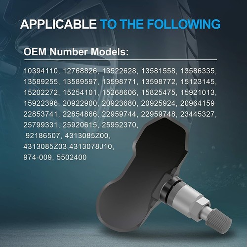 Replacement for Tire Sensor 315MHz Monitoring System TPMS Replaces 13598772 - Picture 4 of 5