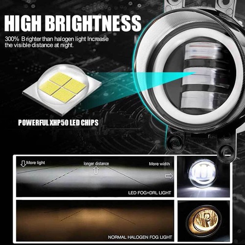 2x Luces antiniebla LED + DRL para Toyota Tacoma Corolla 4RUNNER RAV4 - Imagen 7 de 12