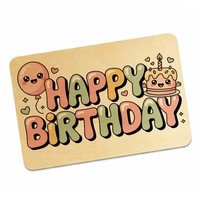 Kawaii Happy Birthday Postkarte Aus Holz