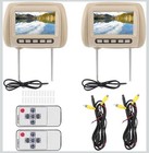 2 Pieces Car Headrest Lcd Video Monitors Mp5 Dvd Display with Wireless Control