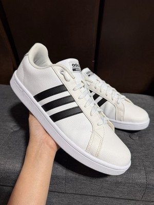 adidas Cloudfoam Advantage White/Black Men's Lace-Up Low Top Sneaker AW4294