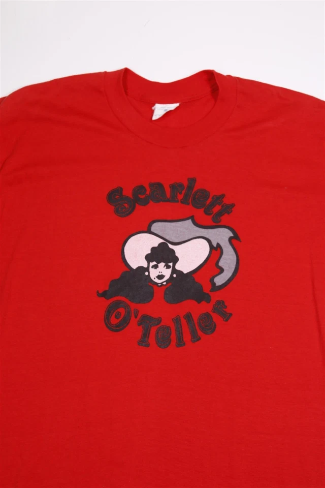 Camiseta Scarlett O'Teller Vintage Años 80 Roja Puntada Única Scarlett O'Hara XL Foto 2 de 4