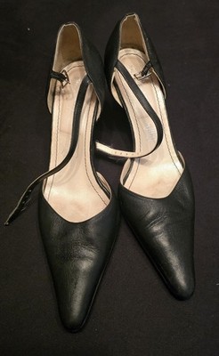 Slingback Pumps Schwarz Echtleder Made In Italy Gr. 38