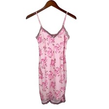 Wild Fable Slip Dress Pink Floral Mesh Mini Lace Trim Coquette Women's XS