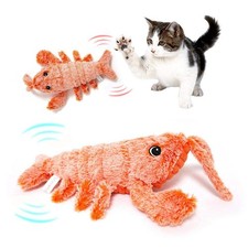 Pet Toys Electric Jumping Shrimp USB Charging Simulation Lobster Funny Cat Plush