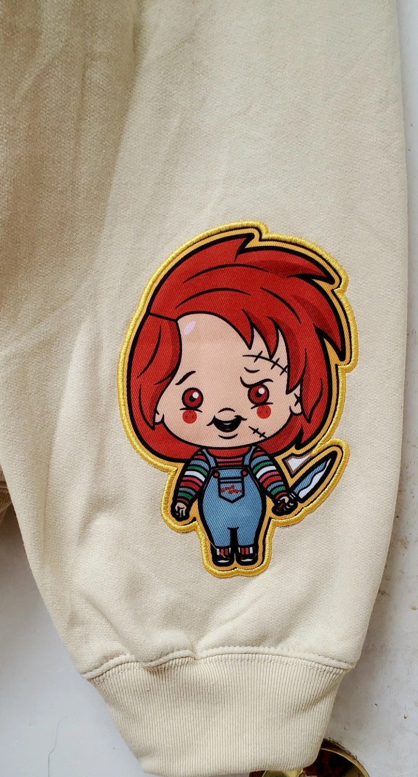 Chucky Wanna Play Pullover Hoodie, Sweatshirt Beige Halloween Hoodie