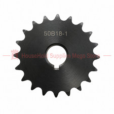  50 Roller Chain Gear Sprocket B Type 1" Bore 18 Tooth 1/4" Keyway 50B18
