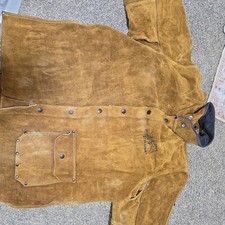 LEATHER WELDING JACKET BLACK STALLION. size S heavy duty