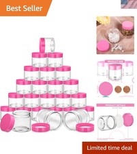 Durable 2 oz Clear Plastic Container Jars - 12 Pack for Makeup Craft Storage