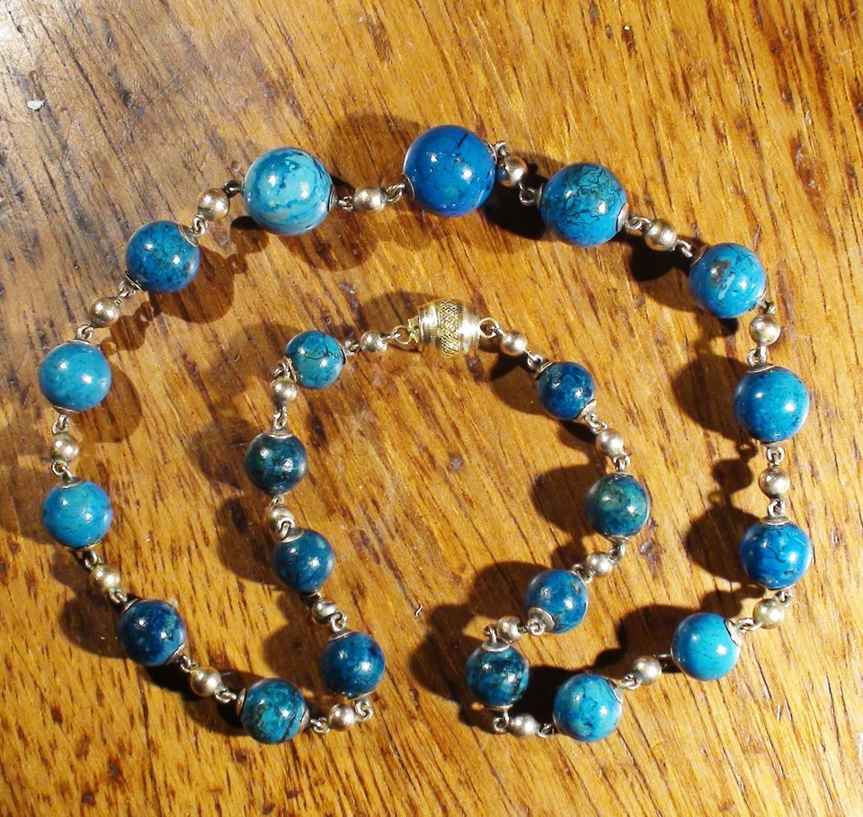 Full of 18K and 14K gold! Handcrafted luxury lapis lazuli necklace quality gem - Image 2 of 4