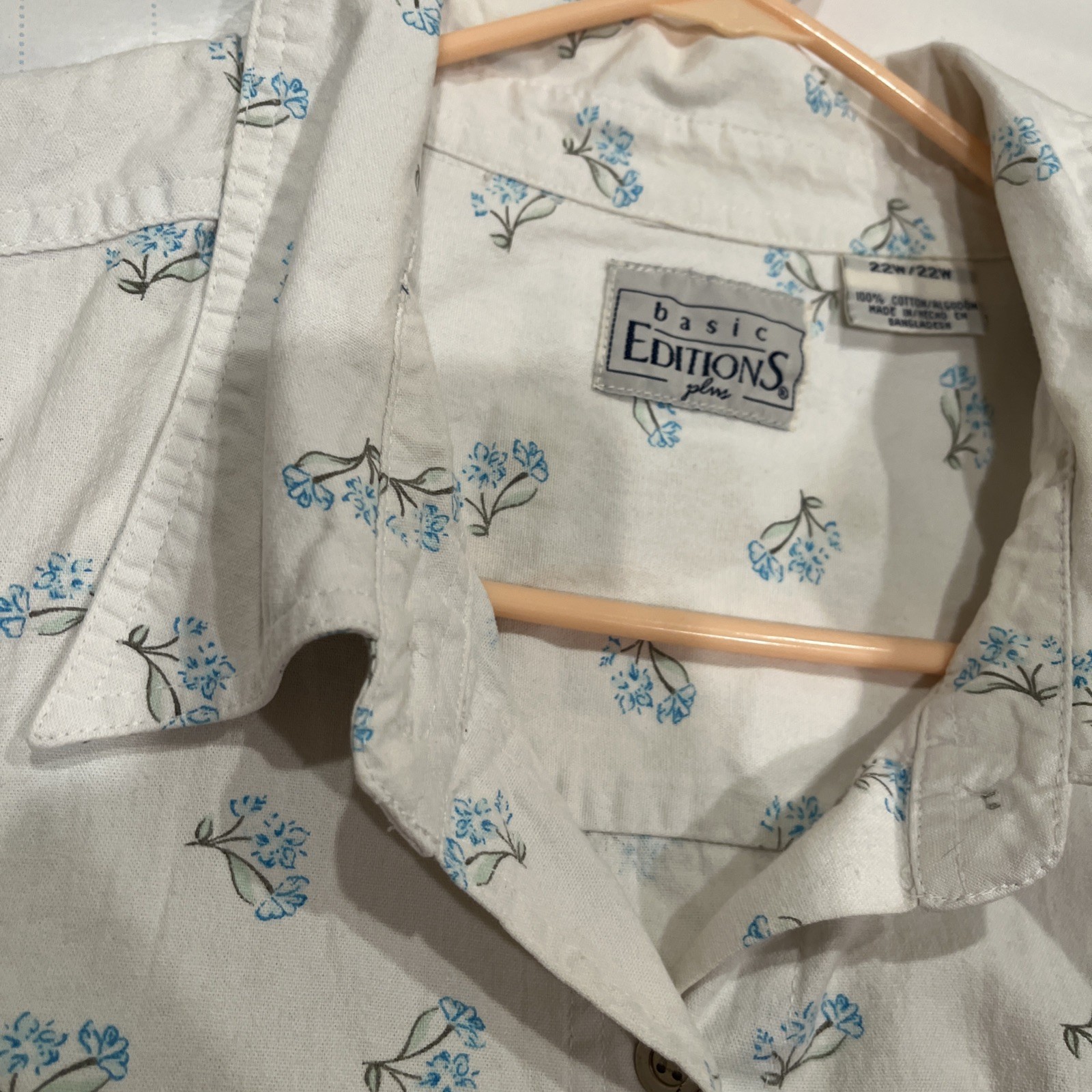 Floral Print Basic Edition Blouse Short Sleeve Bu… - image 5