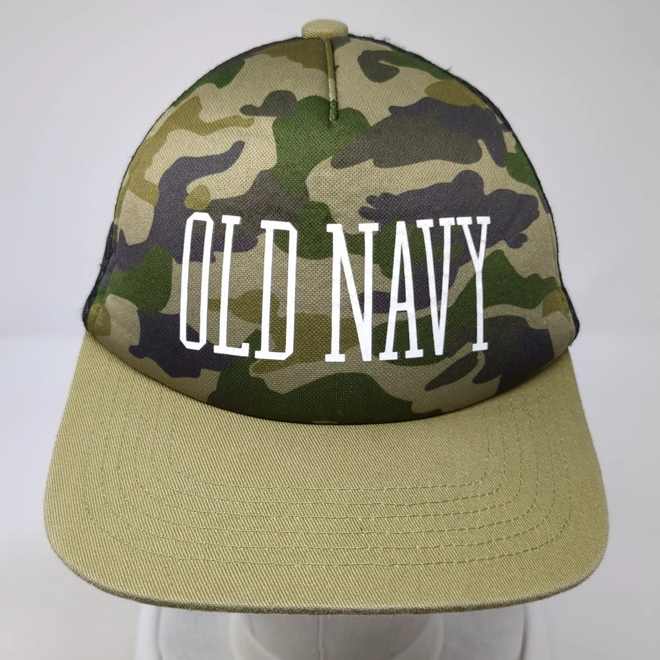 Antiguo sombrero de camionero azul marino deslizable multicolor talla única ajustable camuflaje malla trasera Foto 2 de 4