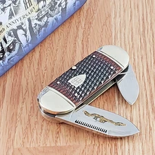 Rough Ryder 30th Anniversary Small Pocket Knife Stainless Blades Bone Handle