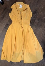 💛 Nanette Lepore Women’s Yellow Pleated Dress Size 6 NEW 💛