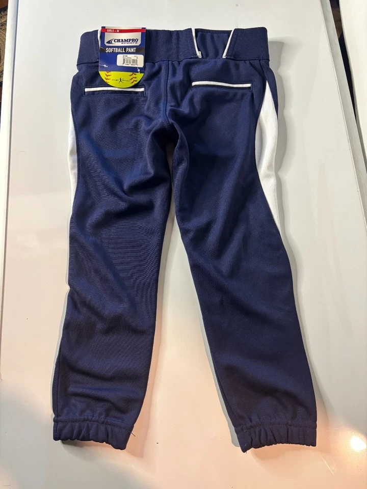 NWT Champro Softball Pants GIRLS MEDIUM Navy Blue Fastpitch Baseball Softball - Image 3 of 4
