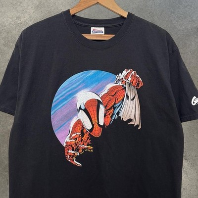 Vintage Marvel Spider-Man Unmasked 2004 Marvel Comics Graffiti Designs Tee Large