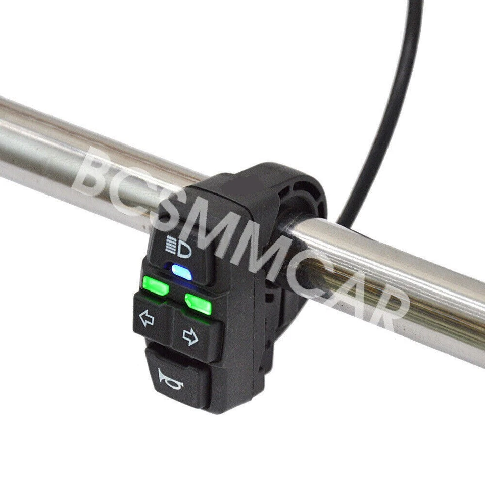 Motorcycle Switch For Handlebar Turn Signal Light Horn ON/OFF Button Waterproof - Image 2 of 4