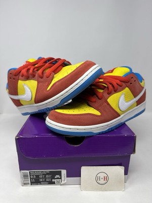 Nike Dunk Low Pro Sb Bart Simpson Size 9.5 Authentic Used Rare Skate Red Yellow 