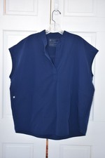 Figs Rafaela Dark Navy Blue Scrub Top Size XL Technical Collection