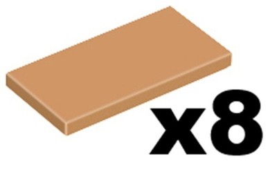 LEGO 8 New Medium Nougat Tile 2 x 4 Part 87079 MN1