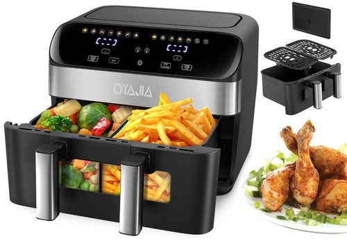 10L Dual Air Fryer 2400W Digital Herd Backofen 12in1 Gesundes Braten Doppelkorb✨ - Bild 7 von 10