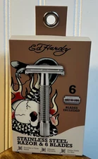 ED HARDY - Stainless Steel Razor & 6 Blades-Ultimate Precision-Close Shave-Gift