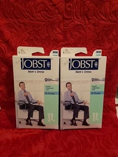 JOBST Mens Lot 2Pr Knee Hi CT Socks 8-15mmHg Medium Khaki New In Box