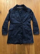 Banana Republic Dark Blue Denim Double Breasted Mid-length Trench Style Coat S