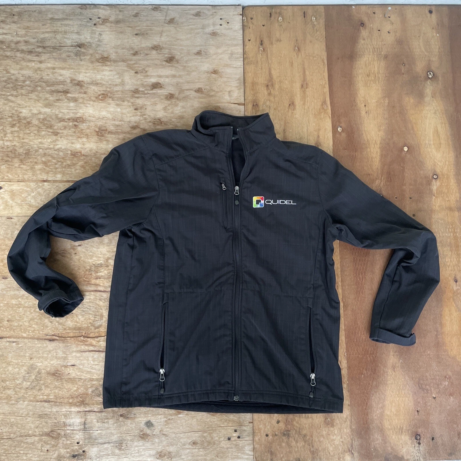 Eddie Bauer Jacket Raincoat Mens Large Black Lightweight Outdoor Hiking Full Zip