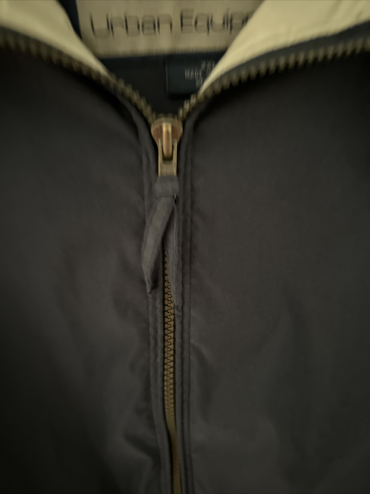 Urban Equipment Mens Navy lined jacket with beige interior. XXL