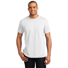 42 Hanes T shirt - 50/50 cotton/polyester Unisex Ecosmart White - 5170 S-XL