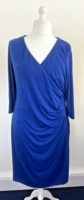 Savoir, Dress, Indigo, Purple, Size 26, Ruched Waist, Stretch, Party, Wedding
