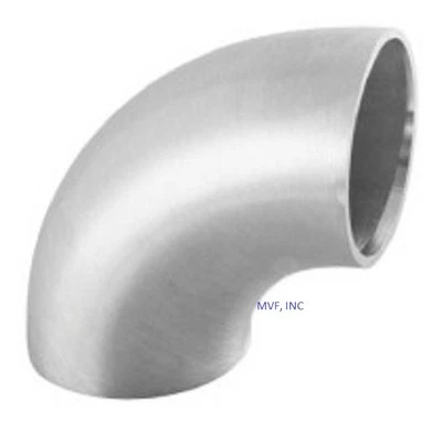 UN 2" Schedule 40 Long Radius Butt Weld 90° Elbow 304/L Stainless SB010911304